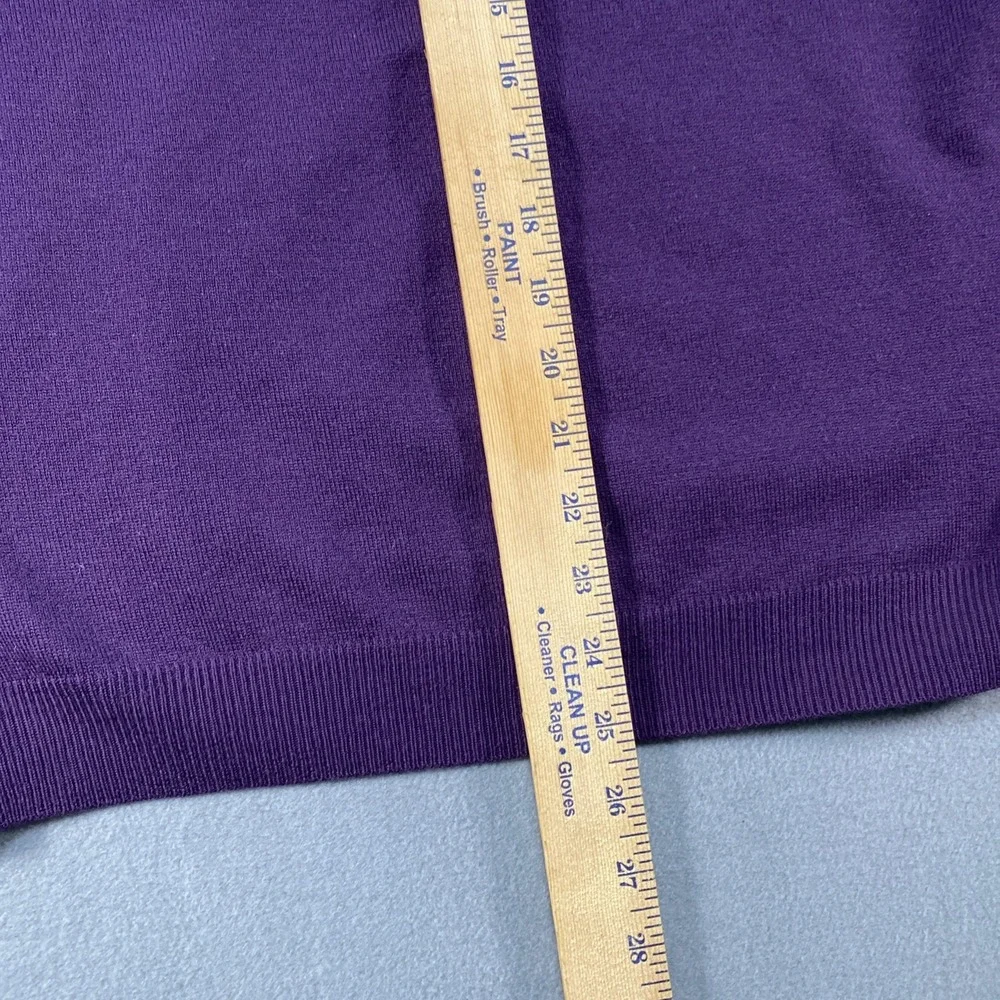 Brooks Brothers Mens Sweater V-Neck Purple Merino Wool Size Medium